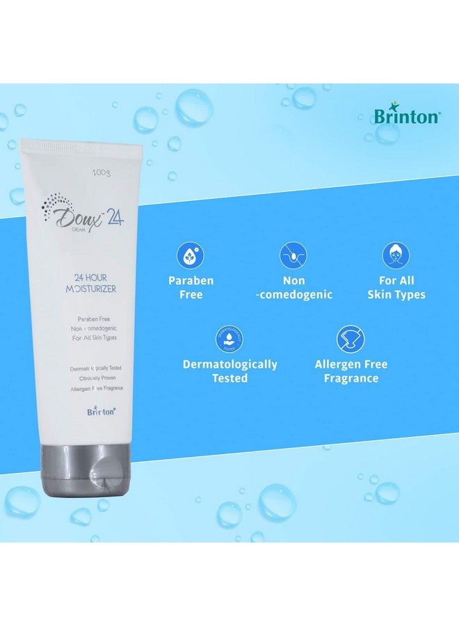 Brinton Doux 24 Hour Moisturizer Cream Face, Moisturizer, For Women, Ladies, Men, Man, 100 G, Blue - Image 3