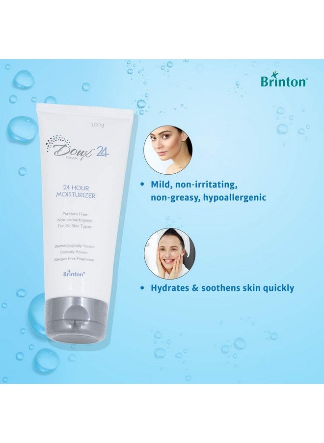 Brinton Doux 24 Hour Moisturizer Cream Face, Moisturizer, For Women, Ladies, Men, Man, 100 G, Blue - Image 4