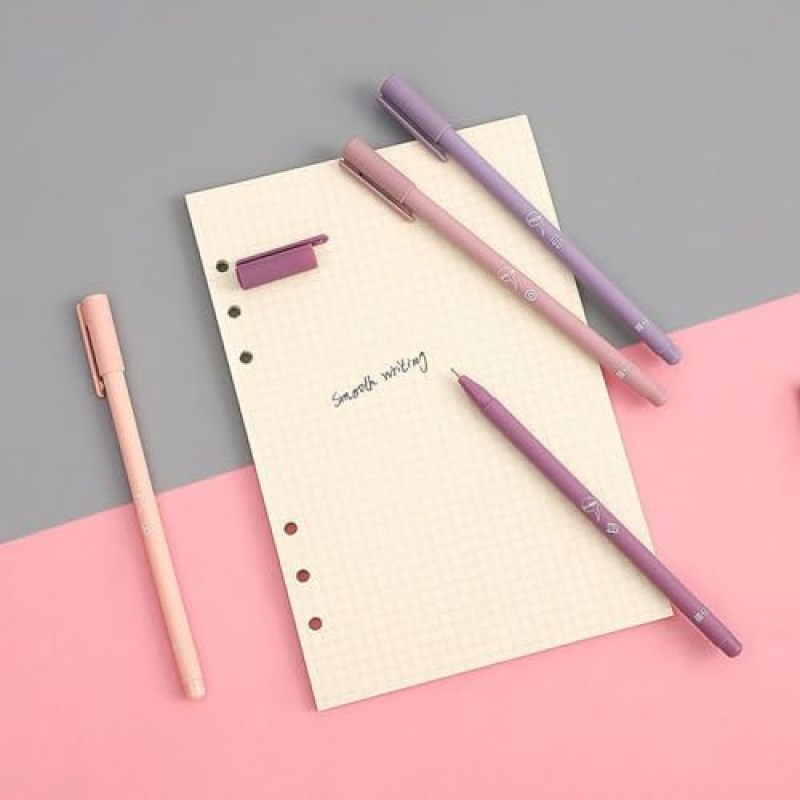 Gel Pens, 6 PCS 0.5mm Black Gel Pens, Black Ink Pens, Fine Point Smooth Writing Pens, Cute Gradient Color Gel Pen Set Black Ink, Pens Fine Point Smooth Writing Pens (Purple Series) - Image 4