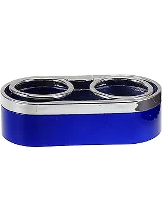 Universal Dual Cup Holder Insert For Car With Blue Tray Backseat Drink Organizer - Image 1