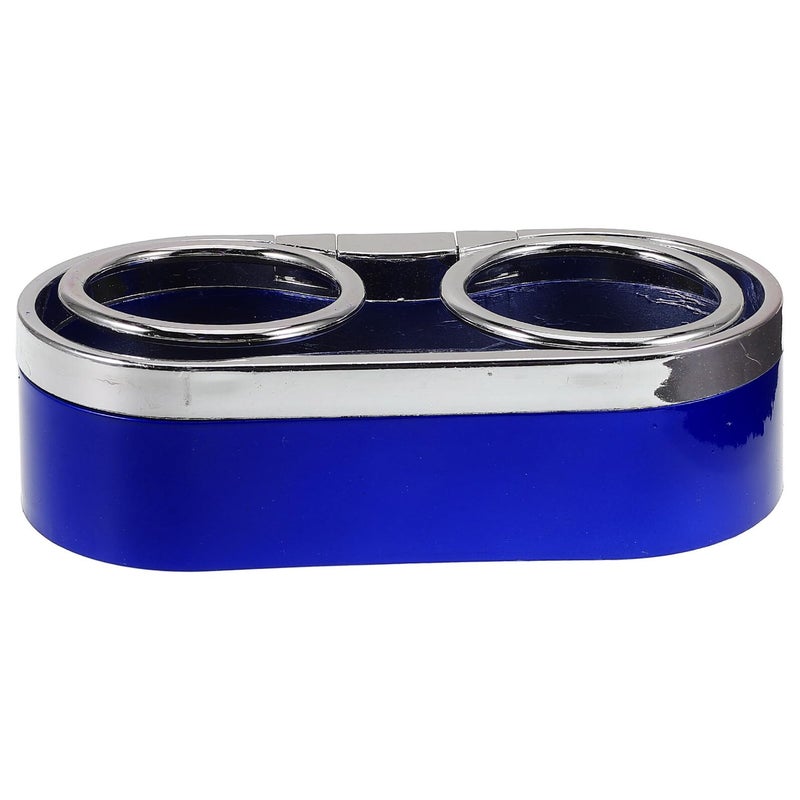 Universal Dual Cup Holder Insert For Car With Blue Tray Backseat Drink Organizer - Image 2