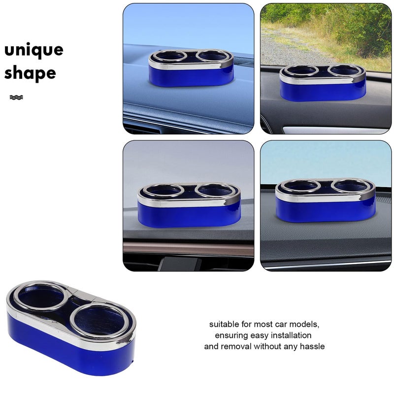 Universal Dual Cup Holder Insert For Car With Blue Tray Backseat Drink Organizer - Image 4