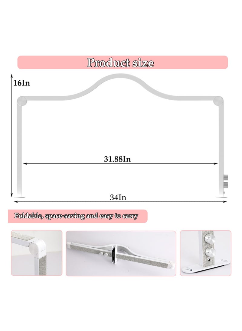 XiuWoo - Half Moon Lamp for Nail Desk,45W Foldable Nail Light for Table,3000K-6000K Stepless Dimming,Adjustable Brightness Color Temperature,Pink - Image 1
