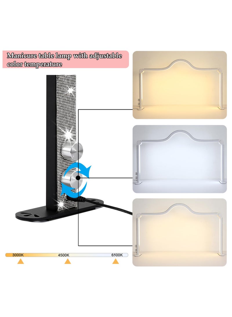XiuWoo - Half Moon Lamp for Nail Desk,45W Foldable Nail Light for Table,3000K-6000K Stepless Dimming,Adjustable Brightness Color Temperature,Pink - Image 1