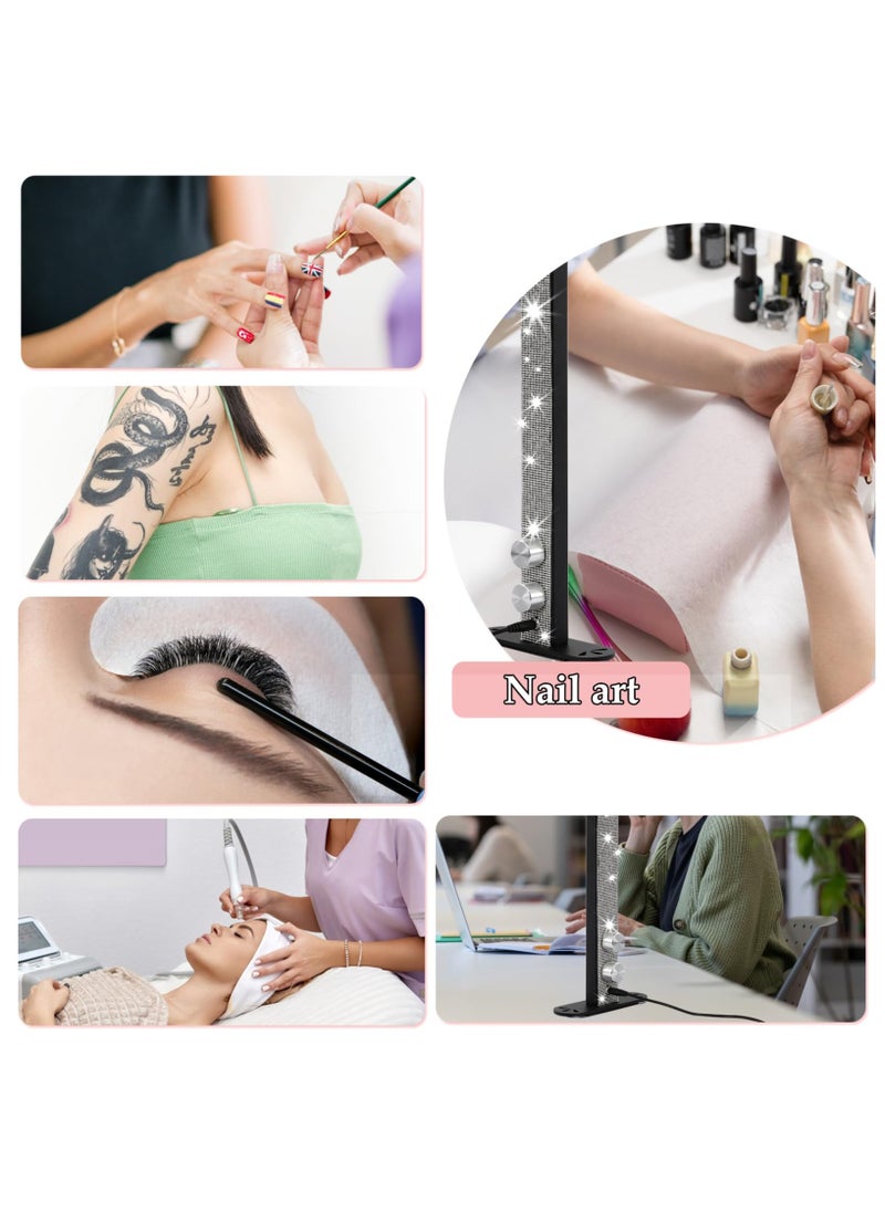 XiuWoo - Half Moon Lamp for Nail Desk,45W Foldable Nail Light for Table,3000K-6000K Stepless Dimming,Adjustable Brightness Color Temperature,Pink - Image 1