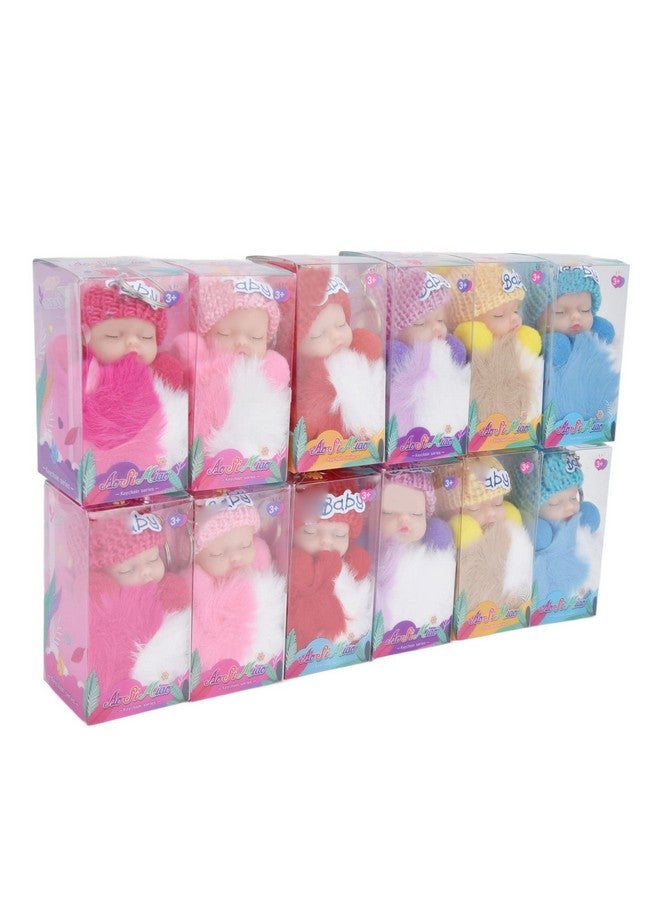 VGEBY Sleeping Baby Doll Keychain 12Pcs Sleeping Baby Doll Keychain Fur Fluffy Key Chains For Keyring Handbag - Image 5