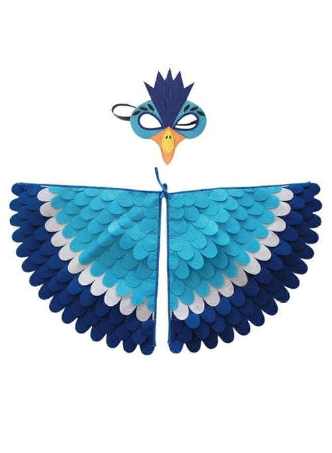 Bird Costume Wings for Kids with Mask, Kids Butterfly Wings, Cape and Mask Cosplay Costume Dress Up Gifts for Girls Boys Cosplay Party Favors - Image 1