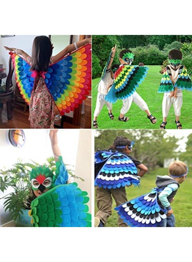 Bird Costume Wings for Kids with Mask, Kids Butterfly Wings, Cape and Mask Cosplay Costume Dress Up Gifts for Girls Boys Cosplay Party Favors - Image 2