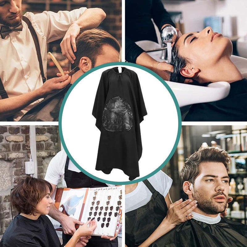 ABOOFAN Hair Styling Apron Waterproof Salon Cape with Window, Adult Haircut Hairdressing Cape for Professional Barber Use Random Style - Image 3