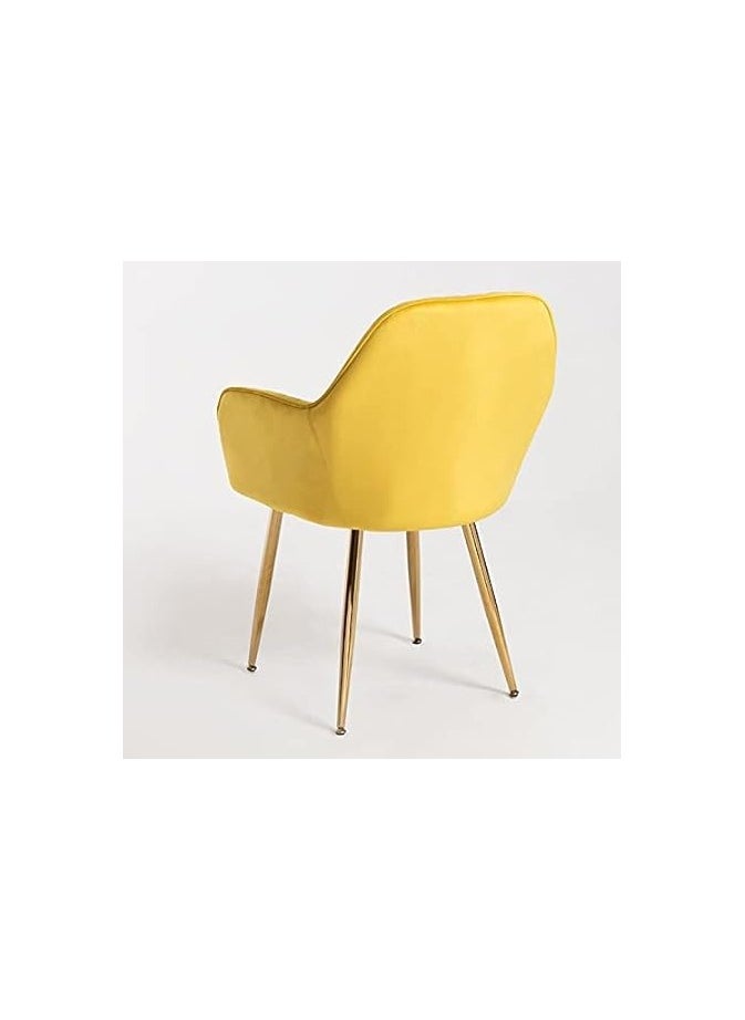 Poppins Home - Dining Room Chairs Living Room Chair Velve Fabric Chair For Hotel Restaurant and Office Visitors (Yellow) - Image 1
