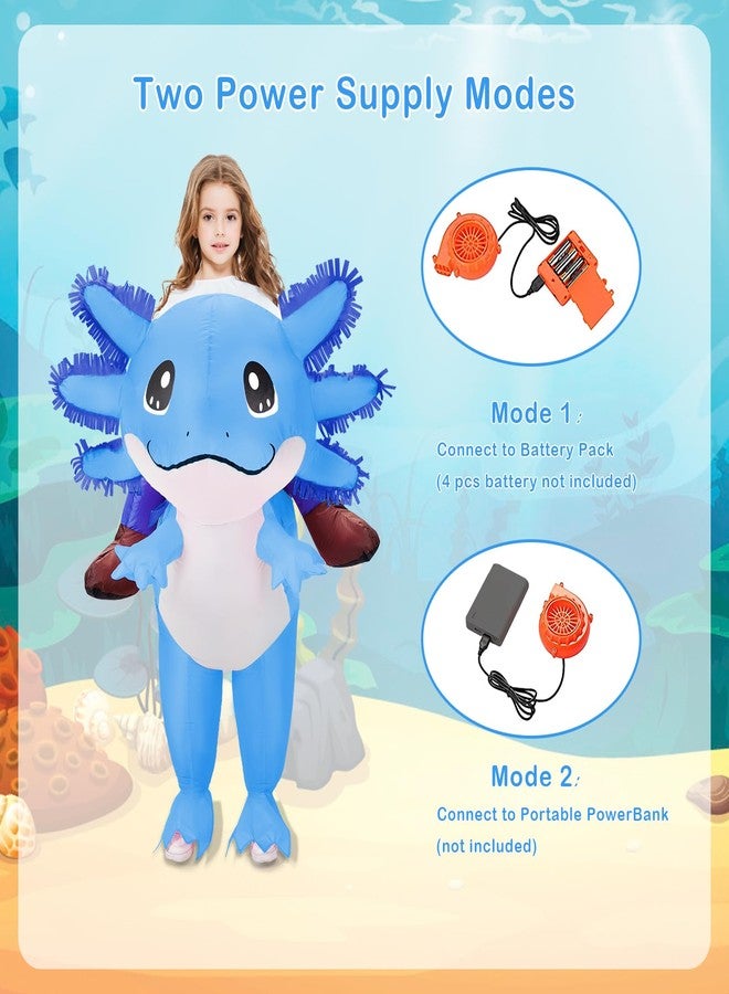 Stegosaurus Inflatable Axolotl Costume for Kids Halloween Costumes Kid Blow Up Costume Ride on Axolotl Costumes for Boys Girls Cosplay Party - Image 4