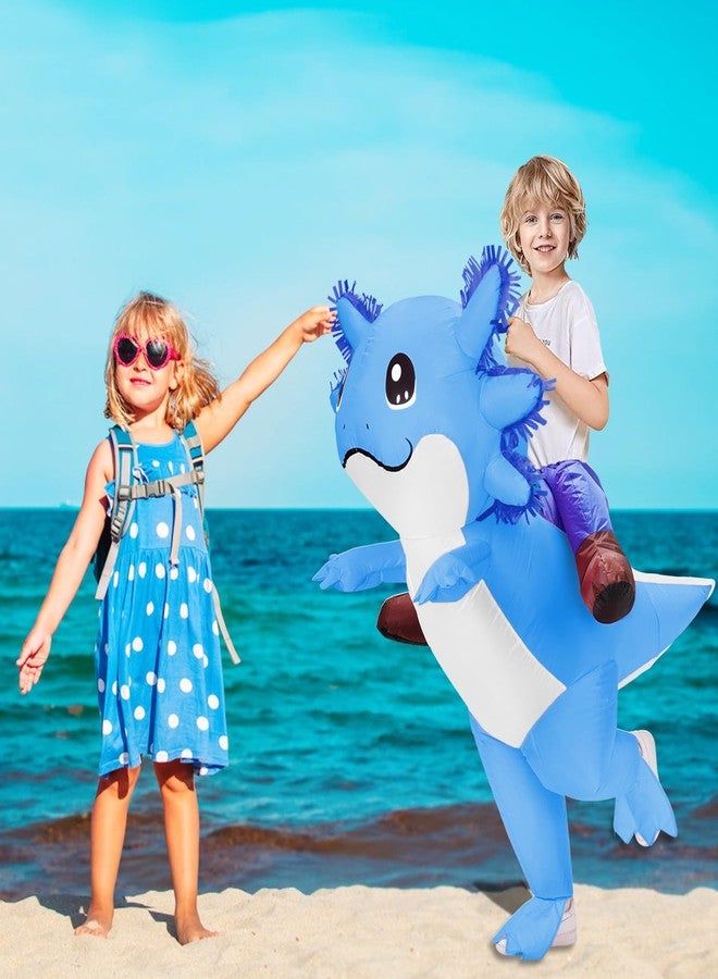 Stegosaurus Inflatable Axolotl Costume for Kids Halloween Costumes Kid Blow Up Costume Ride on Axolotl Costumes for Boys Girls Cosplay Party - Image 3