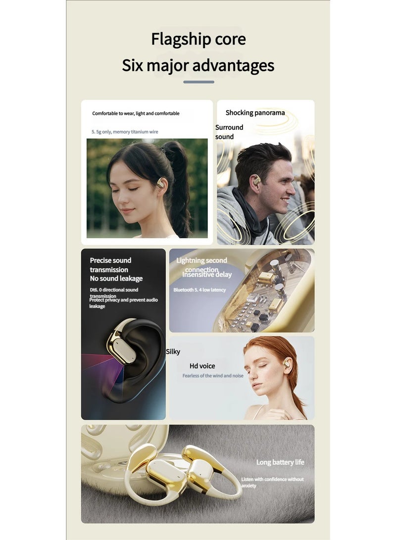 Headphones New in-ear Design Running Earphone HIFI Stereo Noise Reduction Wireless Earbuds White Beige Black - Image 3