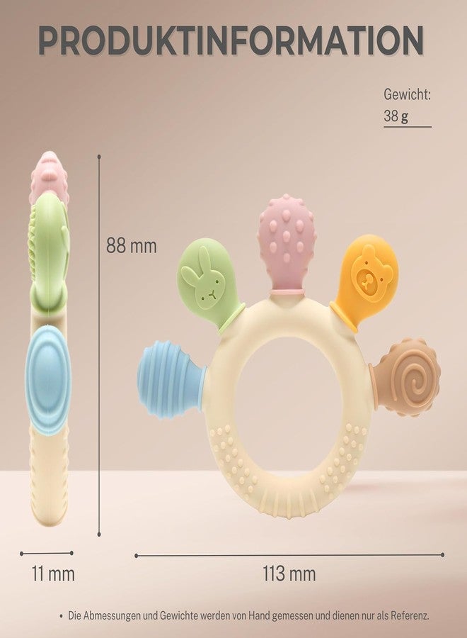 Defflo Baby Teether Ring - Silicone Teether Toy Teething Aid Baby BPA-Free Teething & Grip Ring for Babies - Safe Toy (Complexion Silicone Hand) (Silicone) - Image 2