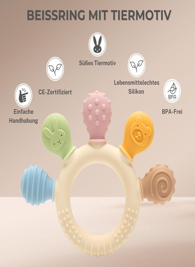 Defflo Baby Teether Ring - Silicone Teether Toy Teething Aid Baby BPA-Free Teething & Grip Ring for Babies - Safe Toy (Complexion Silicone Hand) (Silicone) - Image 5