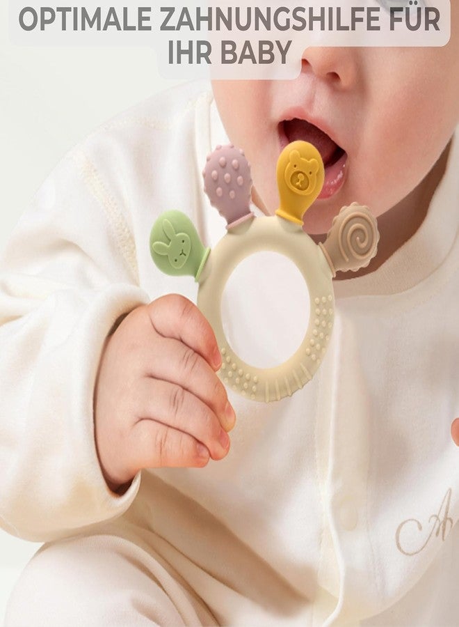 Defflo Baby Teether Ring - Silicone Teether Toy Teething Aid Baby BPA-Free Teething & Grip Ring for Babies - Safe Toy (Complexion Silicone Hand) (Silicone) - Image 3