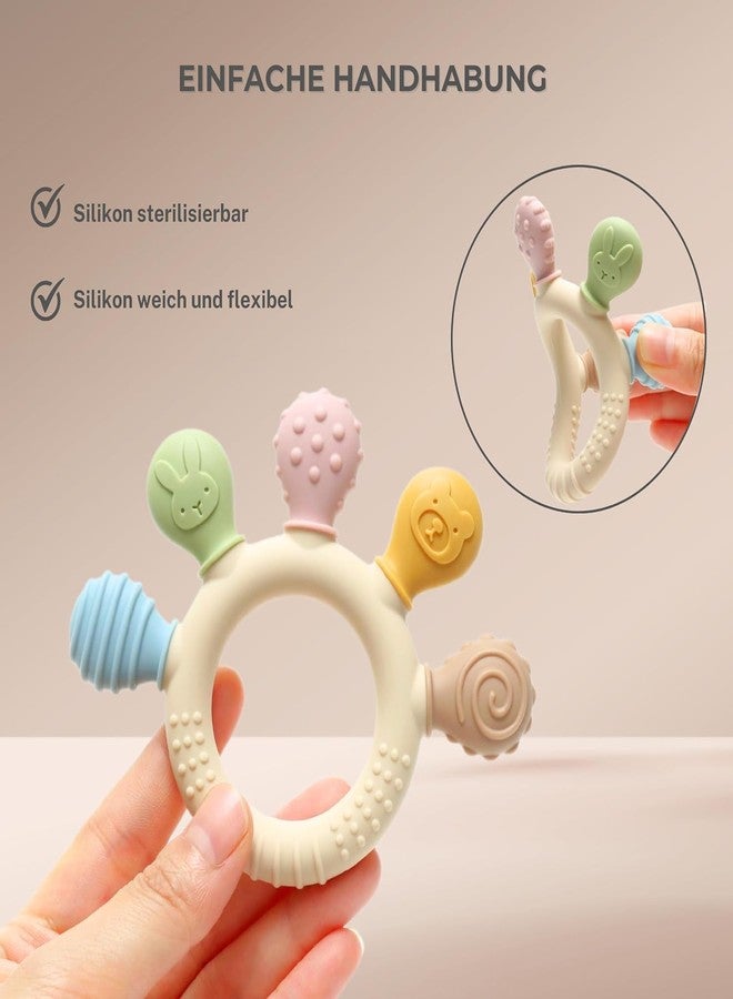 Defflo Baby Teether Ring - Silicone Teether Toy Teething Aid Baby BPA-Free Teething & Grip Ring for Babies - Safe Toy (Complexion Silicone Hand) (Silicone) - Image 4