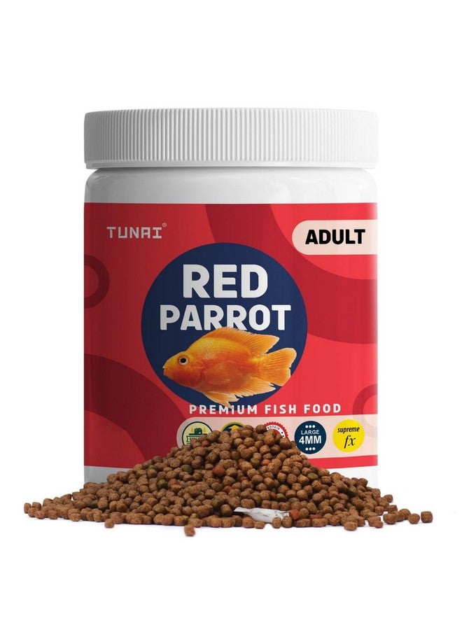 غذاء ممتاز لسمك الببغاء الأحمر | حبيبات بحجم 4 مم، 500 جرام | مدعم بنسبة 40% من البروتين والفيتامينات الأساسية، لجميع مراحل الحياة - Image 1