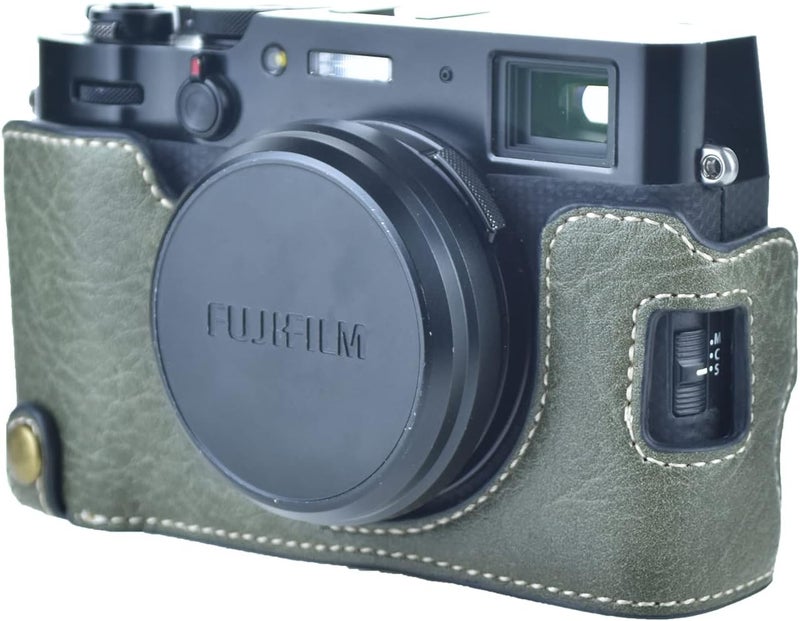 Rieibi X100V Retro Leather Case for Fujifilm X100V Digital Camera  Protective With Strap and Grip  Green - Image 4