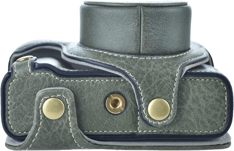 Rieibi X100V Retro Leather Case for Fujifilm X100V Digital Camera  Protective With Strap and Grip  Green - Image 3