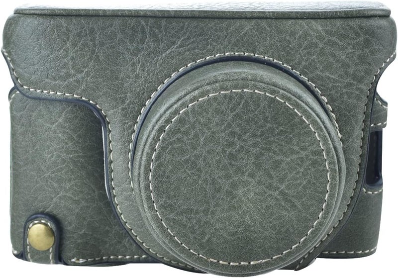Rieibi X100V Retro Leather Case for Fujifilm X100V Digital Camera  Protective With Strap and Grip  Green - Image 2