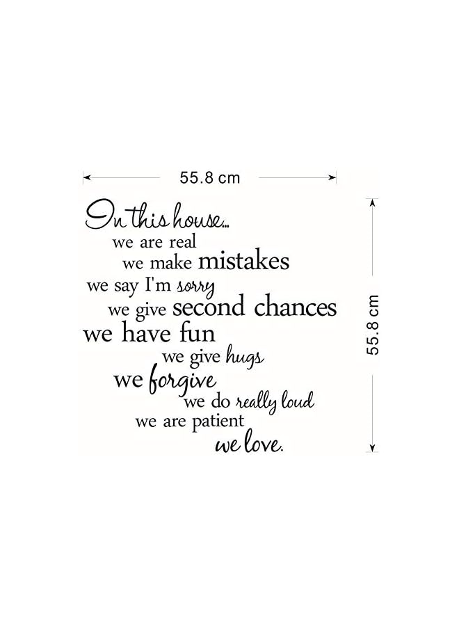 PROMASS In This House English Quotes Wall Stickers For Living Room Home Decor DIY Removable Wall Decals For Bedroom Decoration - Image 2