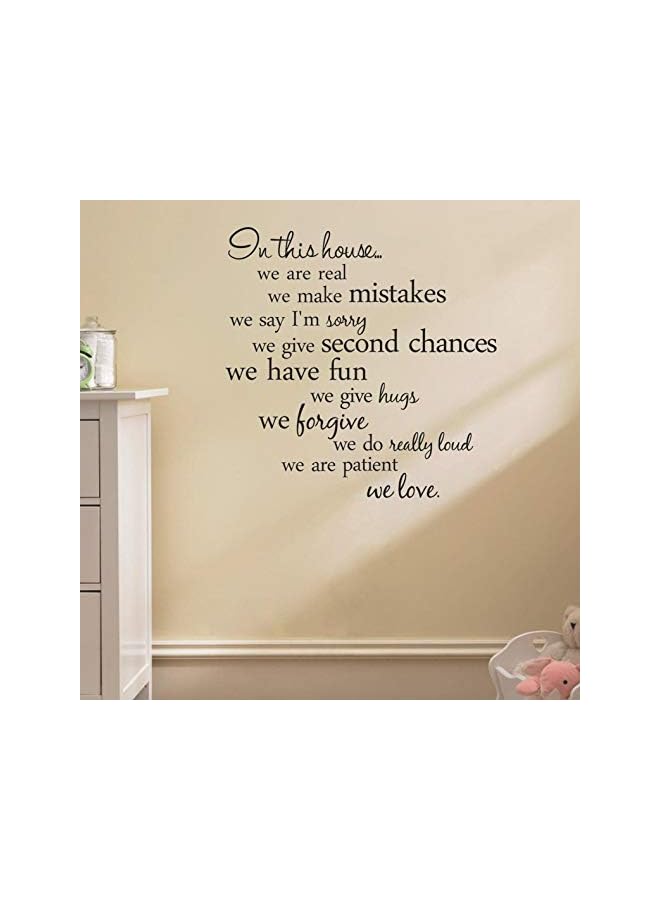 PROMASS In This House English Quotes Wall Stickers For Living Room Home Decor DIY Removable Wall Decals For Bedroom Decoration - Image 1