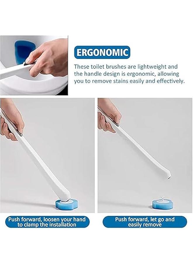 HOOKOR Disposable Toilet Brush - Disposable Toilet Bowl Cleaner, Toilet Cleaning Supplies, with Holder and 8 Refills for Deep Cleaning and Hygienic Bathroom Maintenance - Image 2