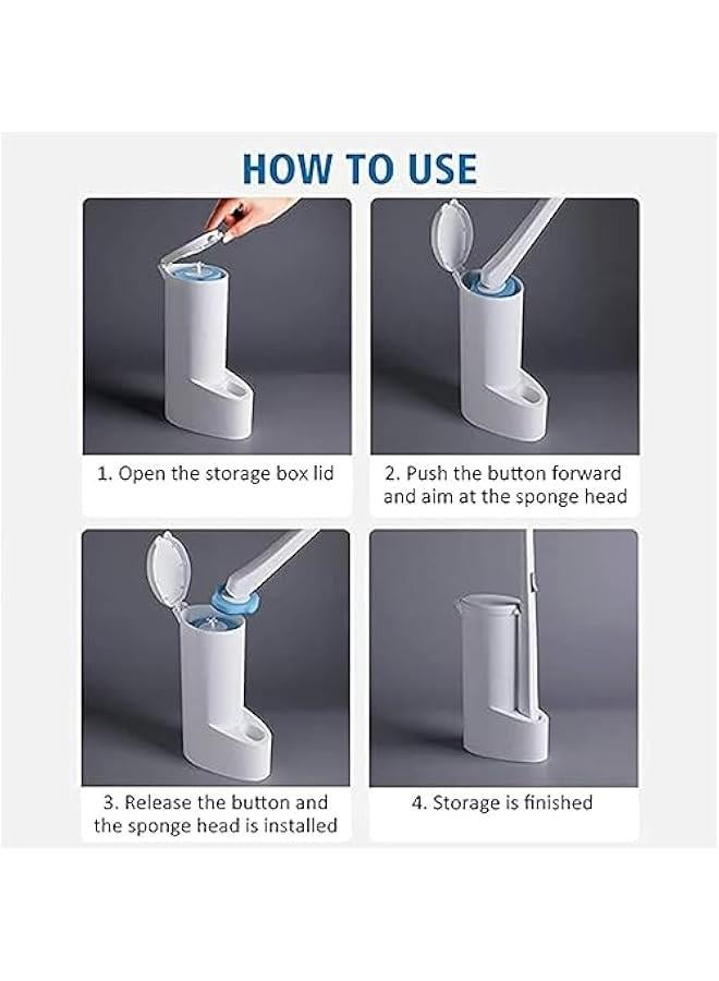 HOOKOR Disposable Toilet Brush - Disposable Toilet Bowl Cleaner, Toilet Cleaning Supplies, with Holder and 8 Refills for Deep Cleaning and Hygienic Bathroom Maintenance - Image 3