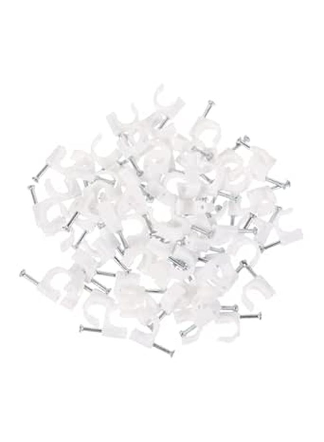 Steel Nail Cable Clips 500pcs Wire Management Staples Telephone Broadband Wall Fixing Plastic Holder Home Office Organization - Image 1