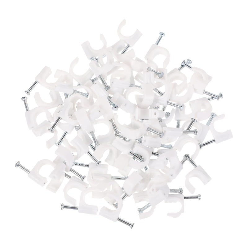 Steel Nail Cable Clips 500pcs Wire Management Staples Telephone Broadband Wall Fixing Plastic Holder Home Office Organization - Image 2