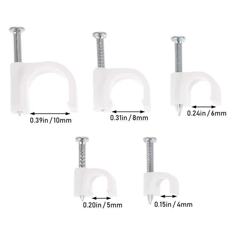 Steel Nail Cable Clips 500pcs Wire Management Staples Telephone Broadband Wall Fixing Plastic Holder Home Office Organization - Image 3