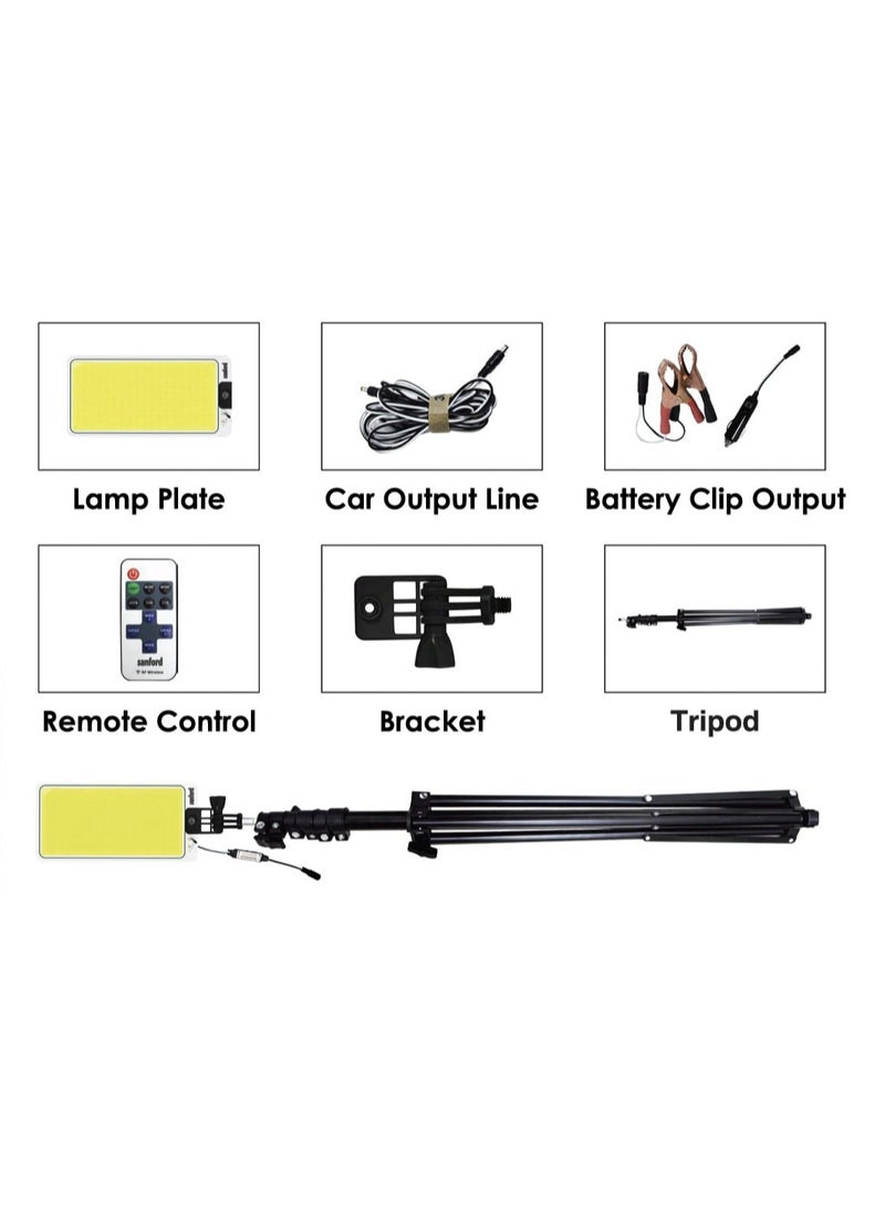 Generic - Super Bright Camping Light 47W with 360° Rotation, Adjustable COB LED, 30000 Hour Lifetime, 5m Tripod Rod Outdoor Camping Lantern with Remote Control - Image 1