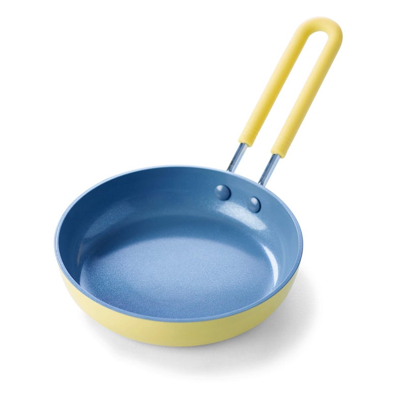 Greenpan GreenPan Mini Healthy Ceramic Nonstick 5 Round Egg Pan PFASFree Dishwasher Safe Stay Cool Handle Yellow 