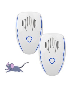 2-Piece Ultrasonic Pest Repeller Plug-in Pest Control Electronic Repellent with Multiple Wavelengths to Target More Pests Especially Mice Rodent/Rat/Cockroach