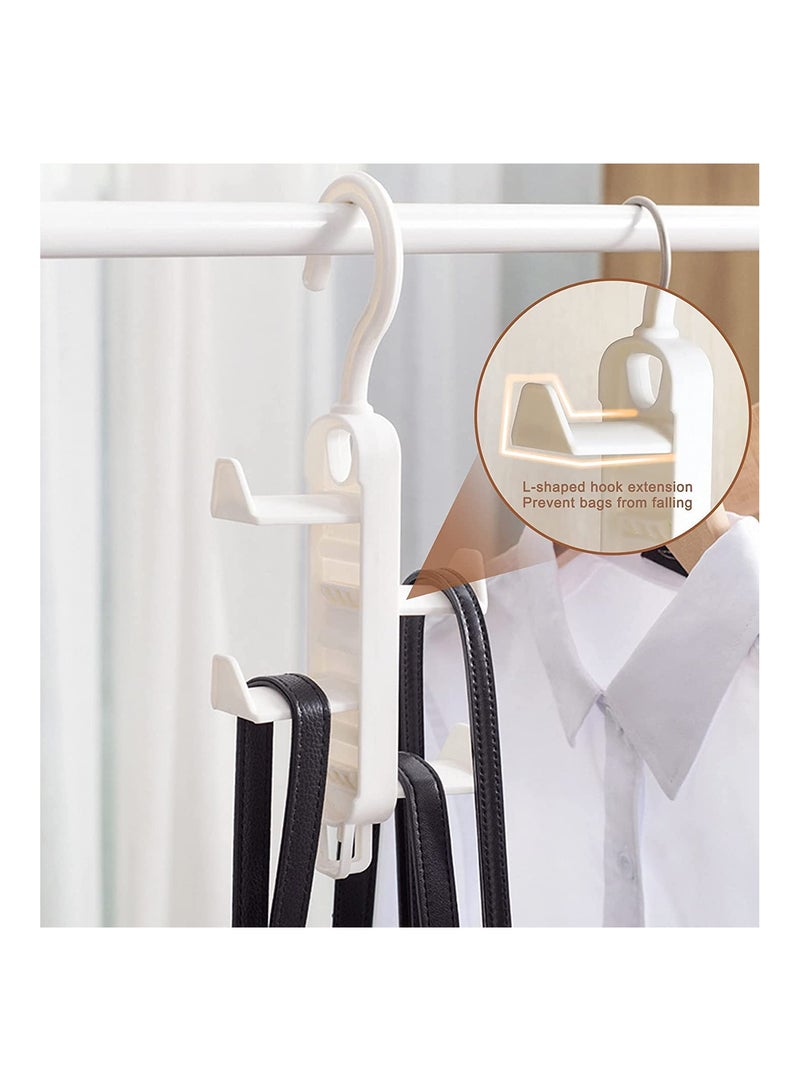 KASTWAVE Purse Organizer, for Closet-Women's Purse Hangers, Hanging Purse Storage, Space Saving Plastic Hooks, Durable Purse Rack, Handbag Storage and Organizer, 2 Pack 8 Hooks (White) - Image 2