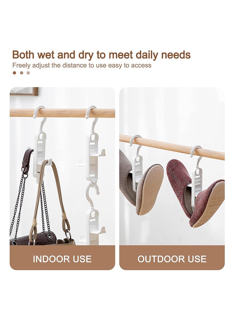 KASTWAVE Purse Organizer, for Closet-Women's Purse Hangers, Hanging Purse Storage, Space Saving Plastic Hooks, Durable Purse Rack, Handbag Storage and Organizer, 2 Pack 8 Hooks (White) - Image 3