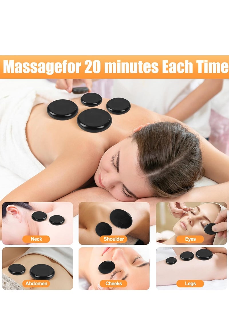 Arabest 20-Piece Portable Soft Natural Basalt Hot Stone Set, Massage Stone Warmer with Heating Box for Spa and Therapy (UK Plug) - Image 3