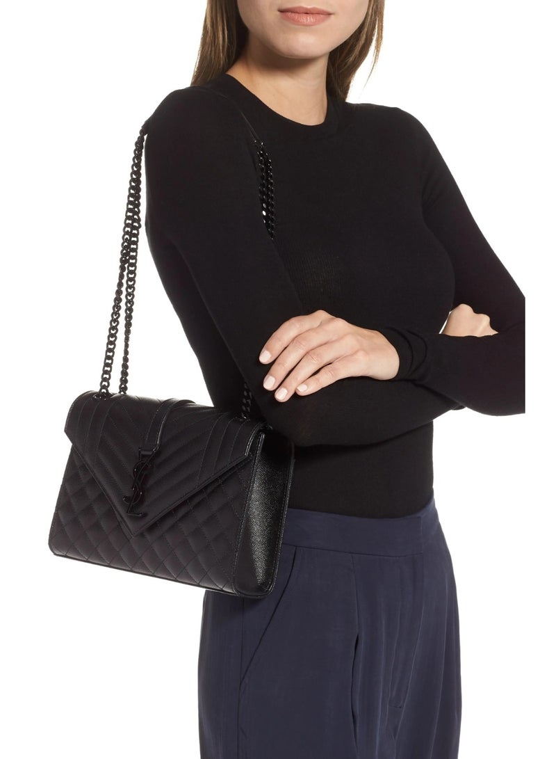 YSL Classic Style Quilted Envelope Shoulder Bag – Luxury Chain Crossbody Handbag for Women – Elegant Daily Office & Travel Bag - Image 3