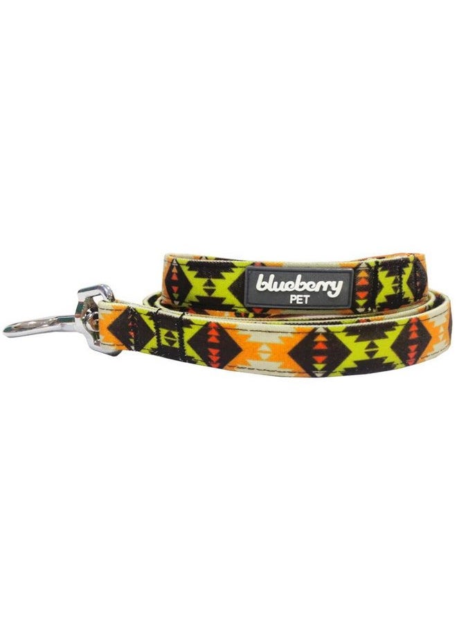 Blueberry Pet Blueberry Pet 2 Colors Southwestern Vintage Tribal Print Dog Leash with Soft & Comfortable Handle, 4 ft x 1", Extravagant Orange, Large, Leashes for Dogs  - Image 1