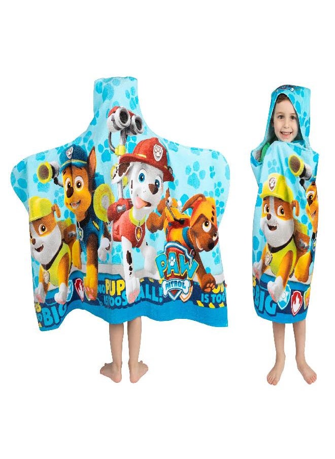Franco Franco Kids Bath and Beach Soft Cotton Terry Hooded Towel Wrap, 24" x 50", Paw Patrol Blue  - Image 4