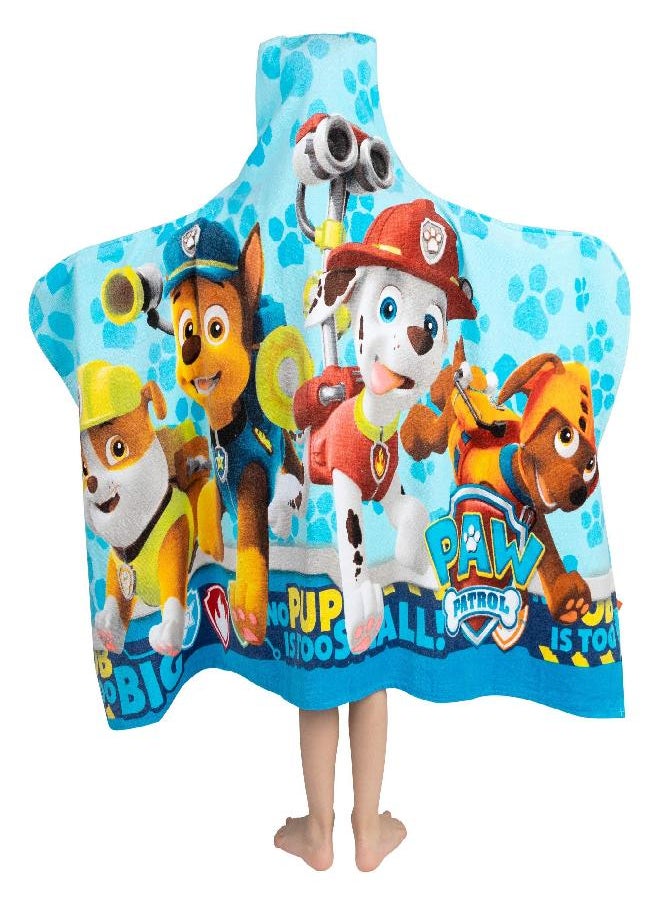 Franco Franco Kids Bath and Beach Soft Cotton Terry Hooded Towel Wrap, 24" x 50", Paw Patrol Blue  - Image 3