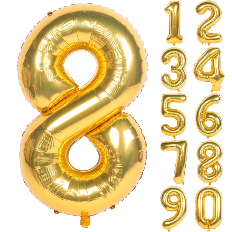 CHANGZHONG 40 Inch Large Gold Number Balloons 8 Aluminum Foil Mylar Big Number Balloons 09 Suitable for Gold Birthday Parties Weddings and Anniversary Photography - Image 3