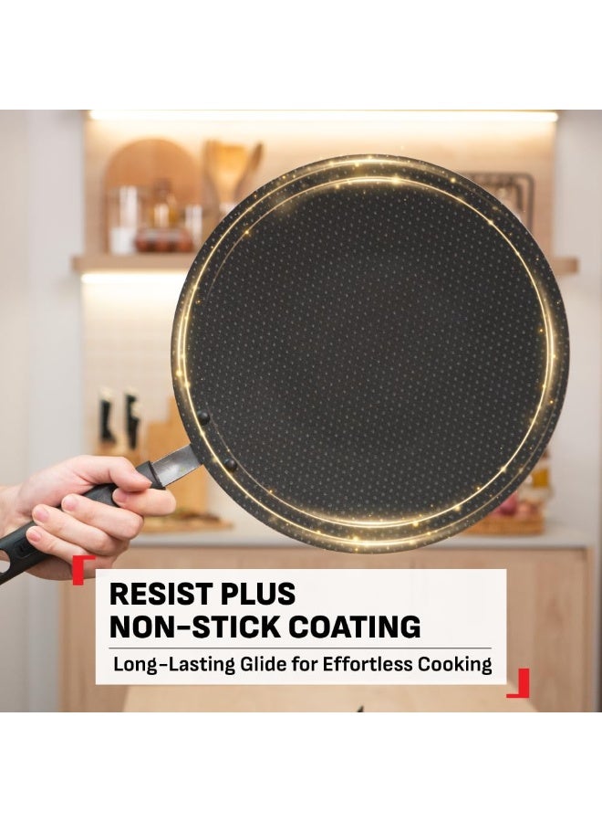 T-Fal  Simply Chef 30 cm Flat Tawa | Resist Plus Non-Stick Coating | Silicon Non-Slip Handle | Easy Cooking & Cleaning | Two Way Coating | 100% PFOA Safe - Image 3