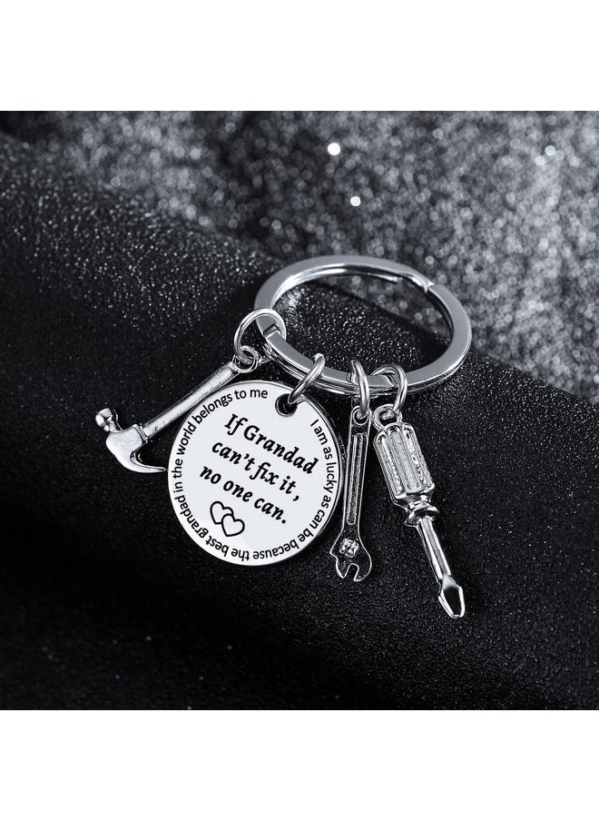 BESPMOSP - Grandad Keychain Grandpa Gifts From Grandson Granddaughter Birthday Gift Keyring Father'S Day Gift For Granddad Grandfather Funny Gifts For Men Grandpa Gifts Keyring（If Grandad） - Image 1