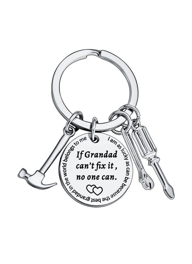 BESPMOSP - Grandad Keychain Grandpa Gifts From Grandson Granddaughter Birthday Gift Keyring Father'S Day Gift For Granddad Grandfather Funny Gifts For Men Grandpa Gifts Keyring（If Grandad） - Image 1