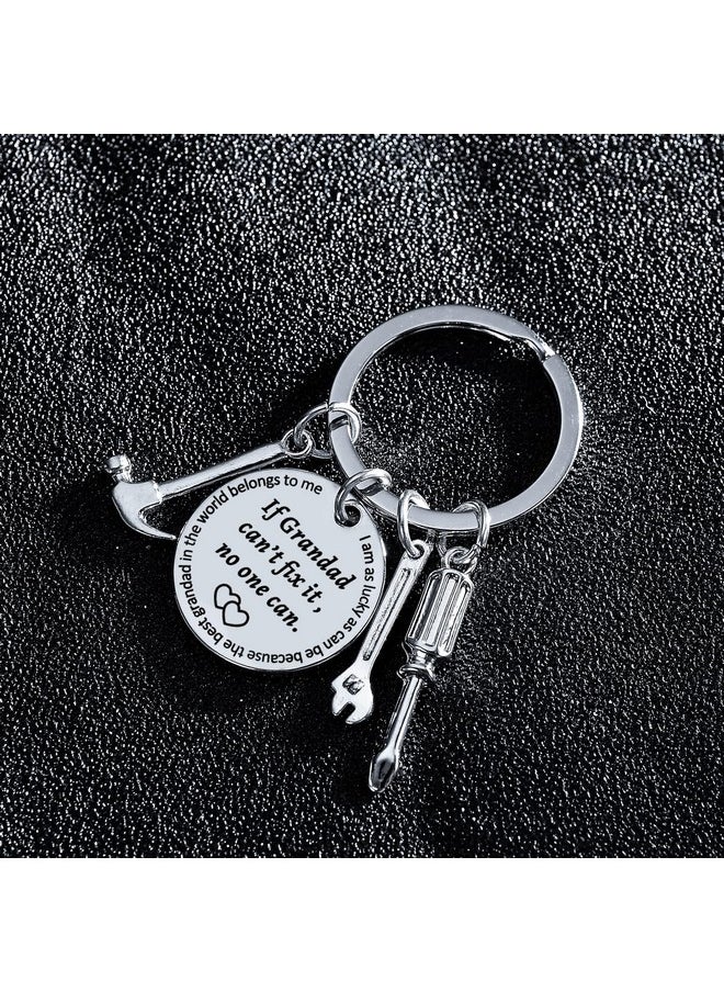 BESPMOSP - Grandad Keychain Grandpa Gifts From Grandson Granddaughter Birthday Gift Keyring Father'S Day Gift For Granddad Grandfather Funny Gifts For Men Grandpa Gifts Keyring（If Grandad） - Image 1
