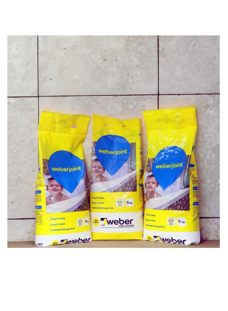Weber Tile Grout Cement Based Pre Mixed Tile Joint Grout 5Kg- PASTEL YELLOW - Image 2