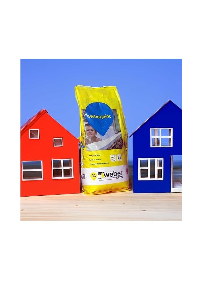 Weber Tile Grout Cement Based Pre Mixed Tile Joint Grout 5Kg- PASTEL YELLOW - Image 3