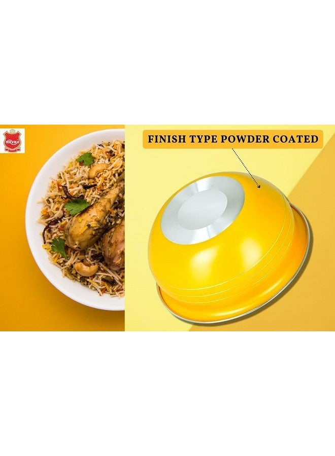 Nirvika Stainless Steel Handi Set Cooking Bowl, Biryani Milk Pot pan, 350 ml, 550 ml, 750 ml, 1200 ml, 1650 ml, 5 Piece (Powder Coating Handi Yellow) - Image 3